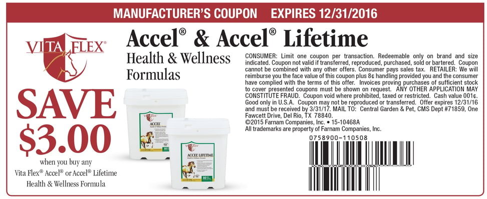 Vita Flex $3 off Accel & Accel Lifetime